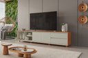 Ver imagem 1 de Rack Prime para Tv 75" com 2 Portas e 2 Gavetas Mavaular:naturalle/off
