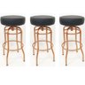 Kit 3 Banquetas Bar Alta Giratória Cobre Assento Preto - Poltronas do Sul - 1