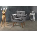 Ver imagem 2 de Poltrona Decorativa Sala Recepção Escritório Opala Grafite 1 Lugar