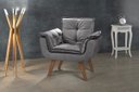 Ver imagem 2 de Poltrona Decorativa Sala Recepção Escritório Opala Grafite 1 Lugar