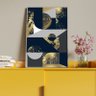 Quadro Decorativo Tela Canvas Abstrato Geometric Seg com Modura Prata - 120x60 Cm - 4