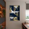 Quadro Decorativo Tela Canvas Abstrato Geometric Seg com Modura Prata - 120x60 Cm - 3