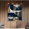 Quadro Decorativo Tela Canvas Abstrato Geometric Seg com Modura Prata - 120x60 Cm - 2