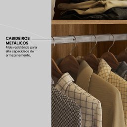 Guarda Roupa Casal 6 Portas e 3 Gavetas Sumatra - Amêndola Touch - 6
