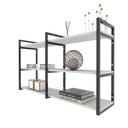 Ver imagem 3 de Prateleira Industrial Sala Estar Estante Nicho Parede Mdf Suspensa Pratileira Ferro Branco Off White