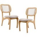 Ver imagem 1 de Kit 2 Cadeiras para Sala de Jantar Cozinha Estofada e Tela Mariah L02 Bouclê Creme - Lyam Decor