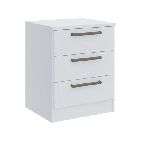 Mesa de Cabeceira Modulada 3 Gavetas Requinte+ 100% MDF Branco