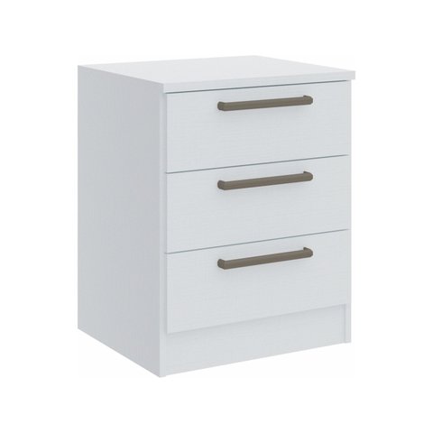 Mesa de Cabeceira Modulada 3 Gavetas Requinte+ 100% MDF Branco