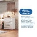 Ver imagem 7 de Mesa de Cabeceira Modulada 3 Gavetas Requinte+ 100% MDF Branco