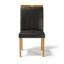Ver imagem 2 de Kit com 4 Cadeiras Maiara Madeira Maciça Estofadas para Mesa de Jantar Courino Preto 503