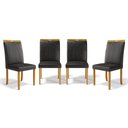 Ver imagem 1 de Kit com 4 Cadeiras Maiara Madeira Maciça Estofadas para Mesa de Jantar Courino Preto 503
