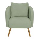 Ver imagem 6 de Poltrona Decorativa Dana Pés Palito Madeira Castanho Bouclé Verde Claro - Nexta Casa