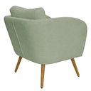 Ver mais imagens de Poltrona Decorativa Dana Pés Palito Madeira Castanho Bouclé Verde Claro - Nexta Casa