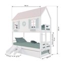 Ver imagem 3 de Treliche Casinha Bela com Coração Kit Escada/Escorregador - Madeira Maciça Branco/Rosa/Verde