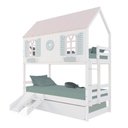 Ver imagem 1 de Treliche Casinha Bela com Coração Kit Escada/Escorregador - Madeira Maciça Branco/Rosa/Verde