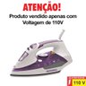 Ferro de Passar a Vapor Mondial Ceramic Express F-40 Antiaderente Branco e Roxo 127v - 2