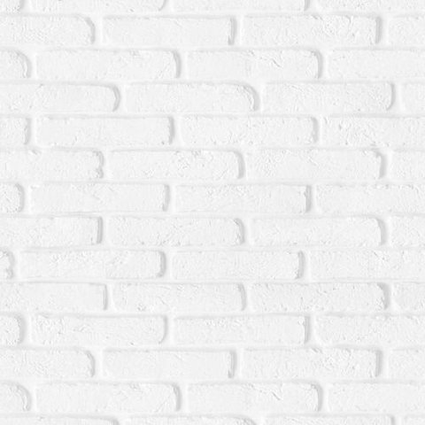 Papel de Parede Decorativo Tijolinho Branco Liso - 3,30x0,50m