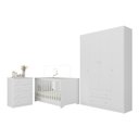 Ver imagem 2 de Quarto de Bebê Completo com Berço Americano 3 em 1 Encanto Multimóveis Mp4585 Branco