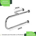 Ver imagem 5 de Kit 2 Barras Apoio 60x20cm Vaso Sanitário Esquerda e Direita Fs