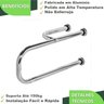 Kit 2 Barras Apoio 60x20cm Vaso Sanitário Esquerda e Direita Fs - 3