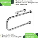Ver imagem 3 de Kit 2 Barras Apoio 60x20cm Vaso Sanitário Esquerda e Direita Fs