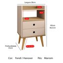 Ver imagem 5 de Mesa de Cabeceira Retrô Mesinha Decorativa Pequena Canto Lateral Quarto Nicho 2 Gaveta Fendi/hanover