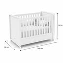 Ver imagem 4 de Berço Tutto Laqueado 2 em 1 100% MDF 61734 Branco Soft Matic Moveis