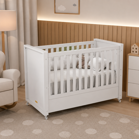 Berço Tutto Laqueado 2 em 1 100% MDF 61734 Branco Soft Matic Moveis