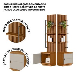 Rack com Painel para Sala Ripado Modulado 75 Polegadas Nature Off White Jm Móveis - 3