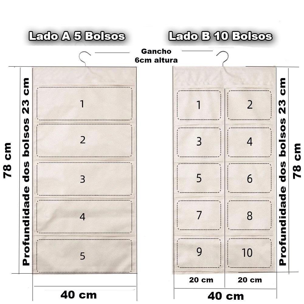 ORGANIZADOR CABIDEIRO DE PORTA MULTIUSO PARA SUTIA MEIAS ROUPAS INTIMAS ...