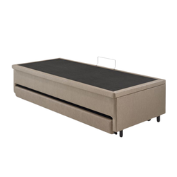 Bicama Box com Baú Solteirão Courino Linho Bege 96x203 com Colchão Auxiliar Ecoflex - 10