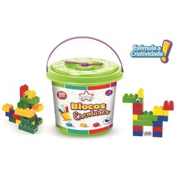 Brinquedo para Montar Balde Blocos Escolares 30 PCS - 061-BBE - 2