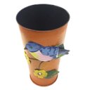 Ver imagem 3 de Vaso Enfeite Jardim Quintal Varanda Passaro Flor de Ferro Laranja