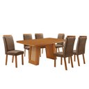 Ver imagem 2 de Mesa de Jantar Carolina 180cm Tampo MDF Canto Copo Laminado com 6 Cadeiras Lorena