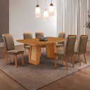 Ver imagem 1 de Mesa de Jantar Carolina 180cm Tampo MDF Canto Copo Laminado com 6 Cadeiras Lorena