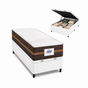 Ver imagem 2 de Cama Box Baú Solteiro Colchão Gazin Molas Flora 88x188x63cm (Branco)