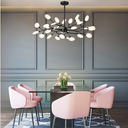 Ver imagem 5 de Lustre Teto 75cm Ramos de Árvore 30 Leds Luminária Metal Preto Pétalas Gimpo Ra30b