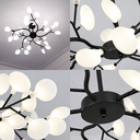 Ver imagem 7 de Lustre Teto 75cm Ramos de Árvore 30 Leds Luminária Metal Preto Pétalas Gimpo Ra30b