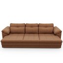 Ver imagem 3 de Sofá Retrátil para Sala de Estar 4 Lugares 332cm Riza S03 Couro Soft Mel - Lyam Decor