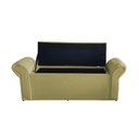 Ver imagem 3 de Kit Dubaí Cabeceira de Cama Box Casal e Recamier Baú 140 Cm Suede Bege Eli Móveis