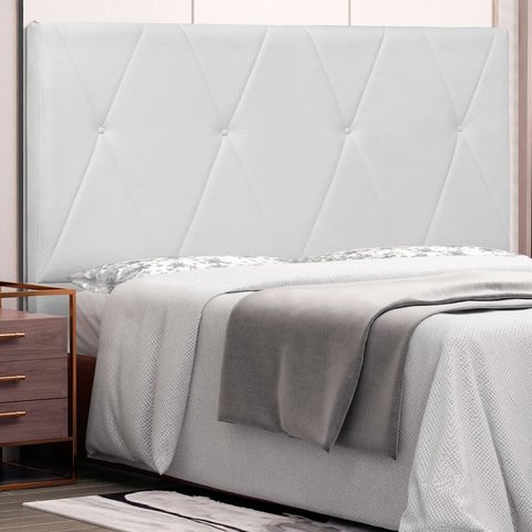 Cabeceira Casal 140cm Corino Aquilla Branco