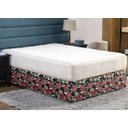 Ver imagem 3 de Saia Box Fit Cama Casal Capa com Elástico Malha Helanca Se Ajusta Ao Box 1 Pç Estampada:21 Flor Pret