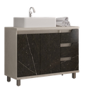 Ver imagem 3 de Gabinete de Banheiro 100cm com Cuba Ref 1000 Cewal - Arenito/portoro