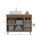 Ver imagem 2 de Gabinete de Banheiro 100cm com Cuba Ref 1000 Cewal - Arenito/portoro