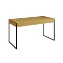 Ver imagem 5 de Mesa De Escritório Industrial Canela 137X53Cm Base Ferro Preto Com 1 Cadeira Pretae