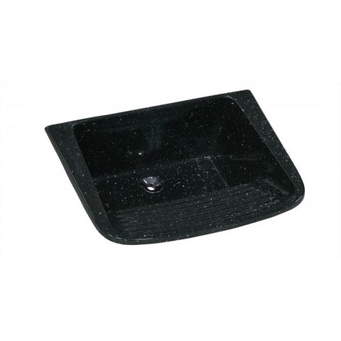 Tanque de Lavar Roupa 60X46 Simples Mármore Sintético Granitado Nº1 Preto AJ Rorato