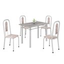 Ver imagem 2 de Conjunto de Mesa com 4 Cadeiras Lívia Branco/Bege