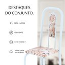 Ver imagem 6 de Conjunto de Mesa com 4 Cadeiras Lívia Branco/Bege