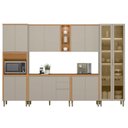 Ver imagem 1 de Cozinha Completa 6 Peças Arya 100% Mdf Jequitibá/gris Fosco - Sallar Home