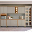 Ver imagem 2 de Cozinha Completa 6 Peças Arya 100% Mdf Jequitibá/gris Fosco - Sallar Home